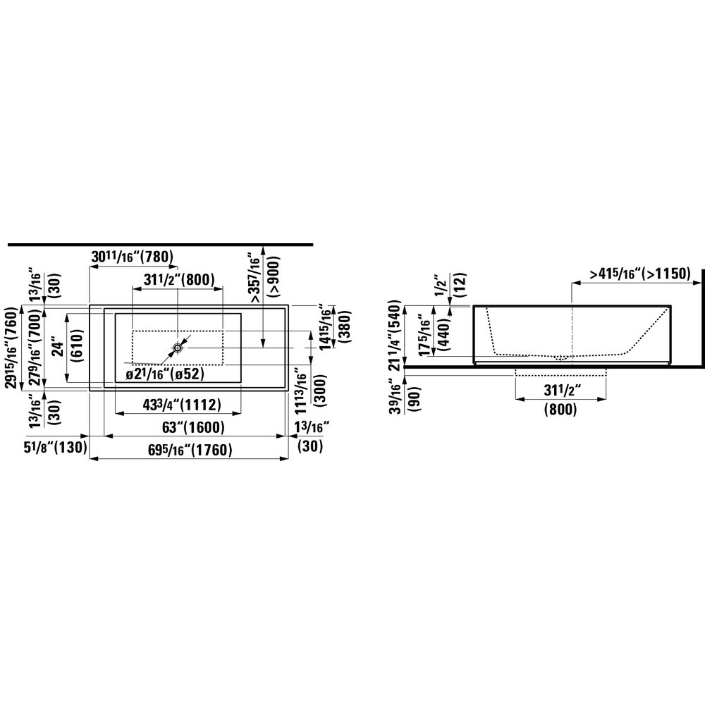 Laufen 222332 Kartell Freestanding Bathtub 2