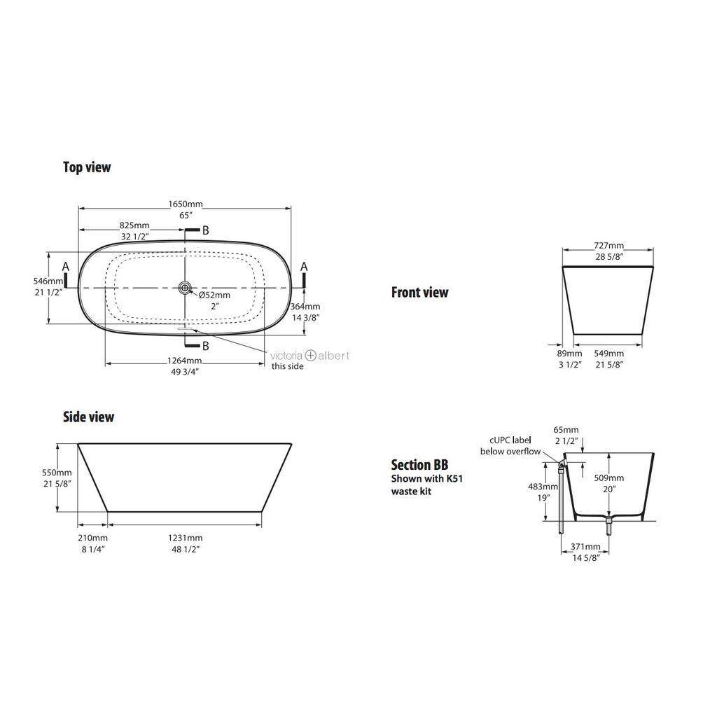 Victoria + Albert Vetralla 2 Freestanding Tub With Overflow Standard White 2