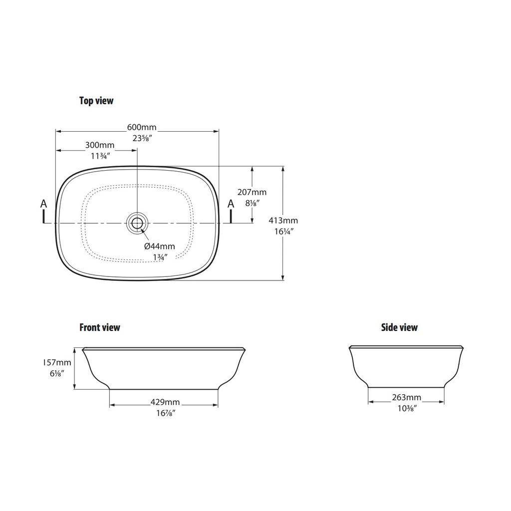 Victoria + Albert Amiata 60 Countertop Bathroom Basin Standard White 2
