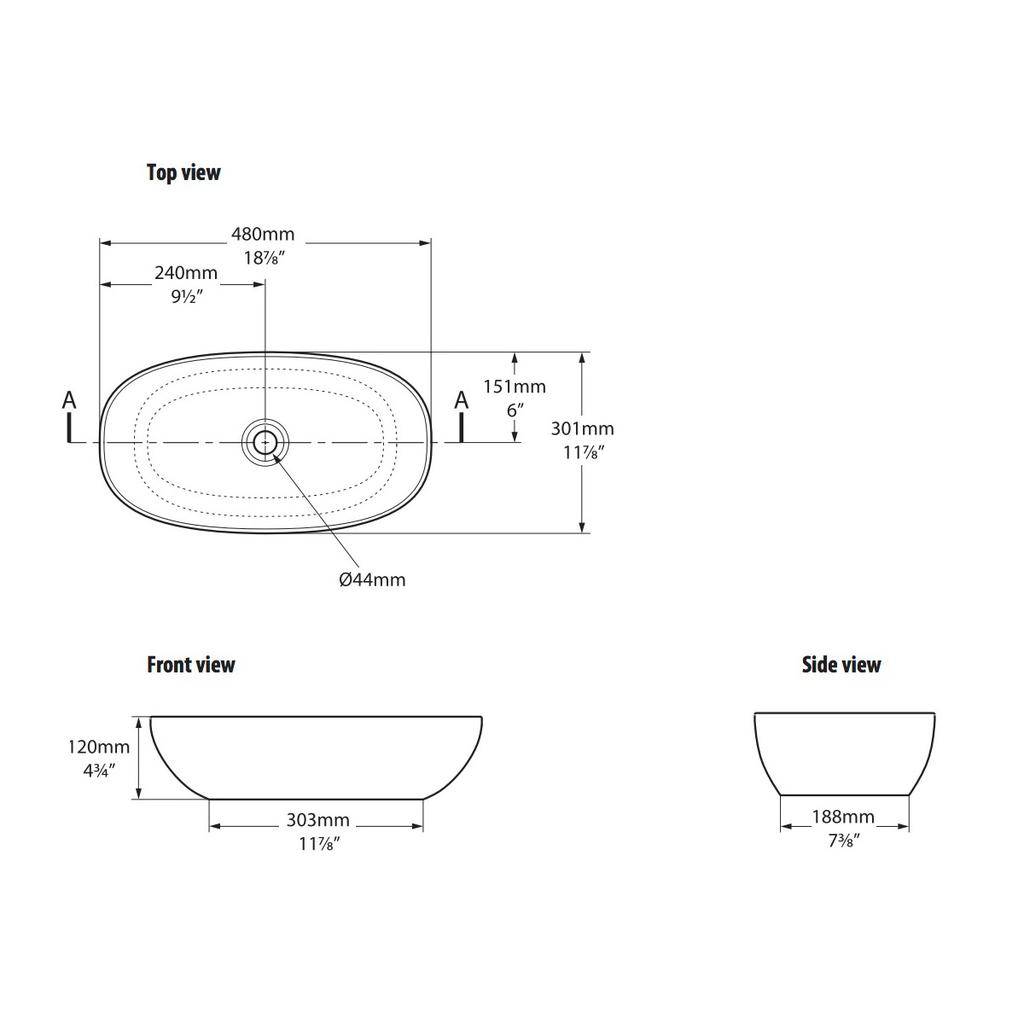 Victoria + Albert Barcelona 48 Countertop Bathroom Basin Standard White 2