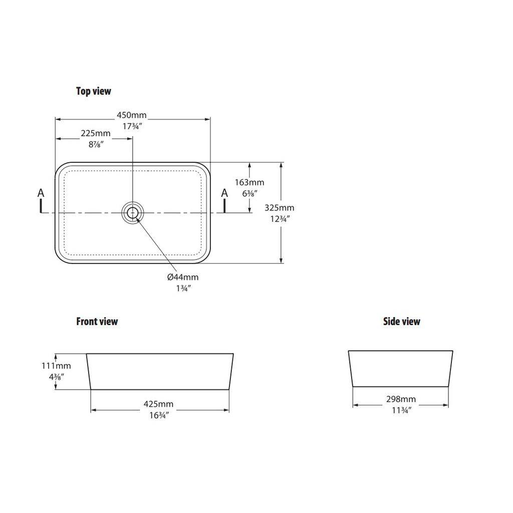Victoria + Albert Edge 45 Countertop Basin Standard White 2