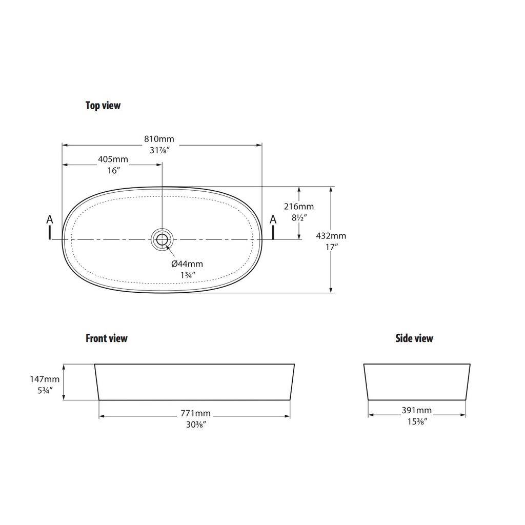 Victoria + Albert IOS 80 Countertop Basin Standard White 2