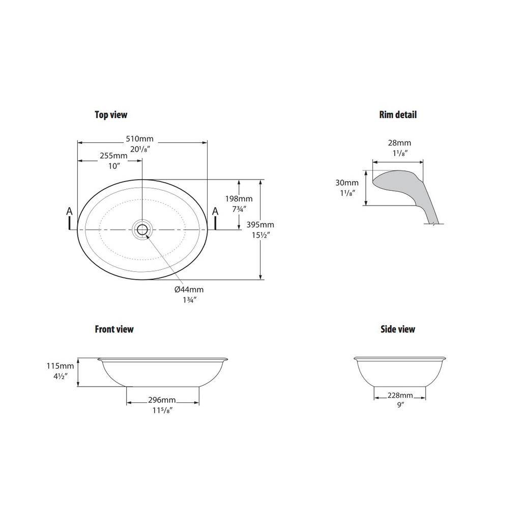 Victoria + Albert Radford 51 Countertop Basin Standard White 2