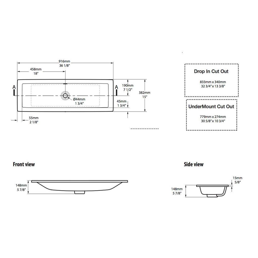 Victoria + Albert Rossendale 91 Undermount Basin Standard White 3