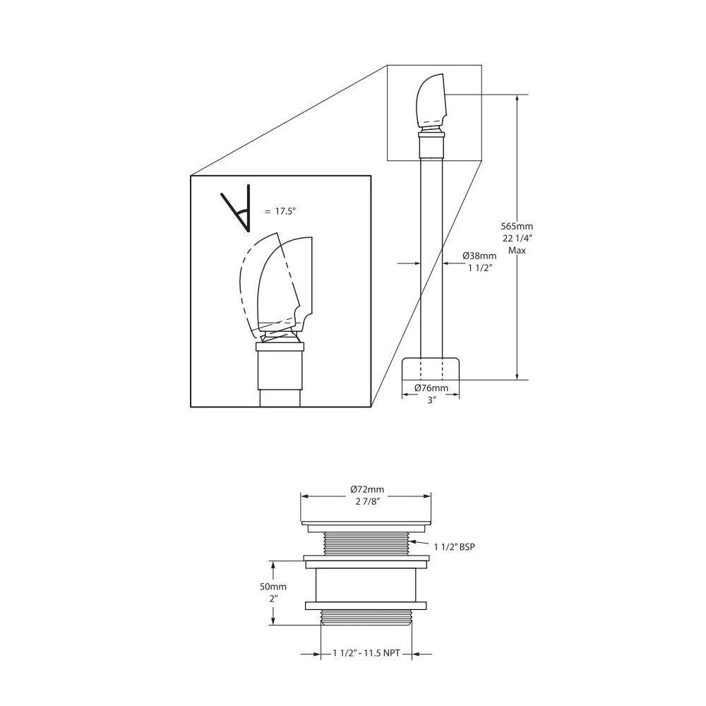 Victoria + Albert Kit 51 Bath Tub Drain With Subfloor Shoe Polished Chrome 2