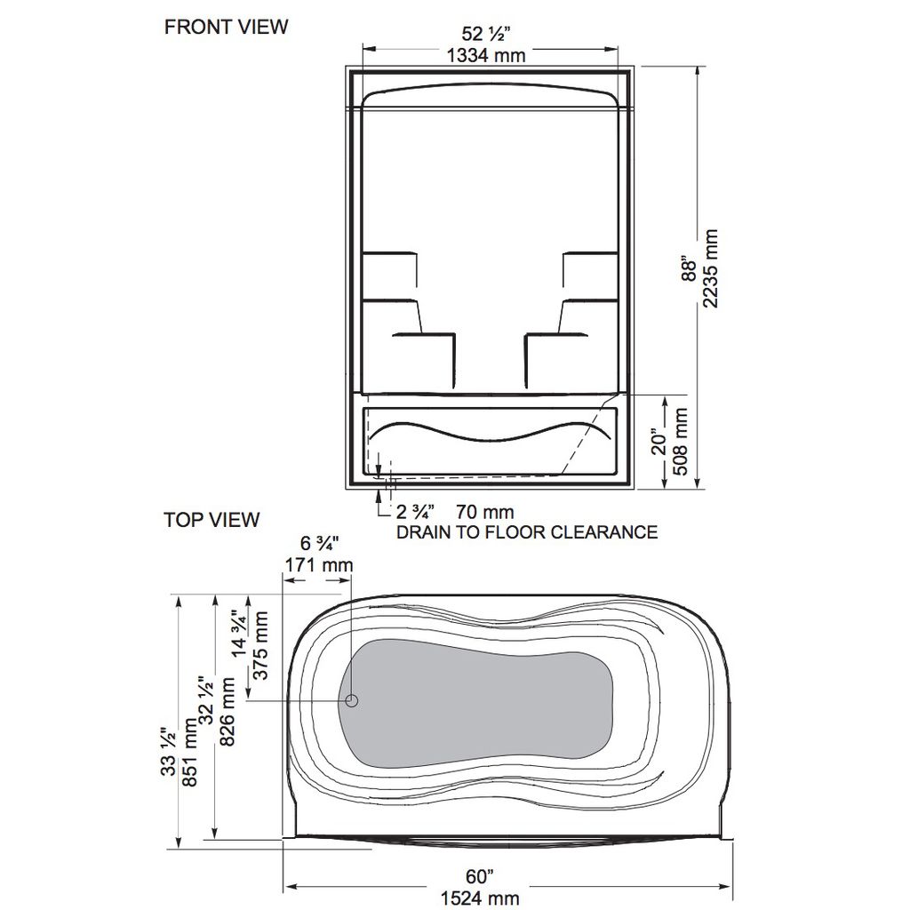 Mirolin TS5R Liberty Tub Shower White 2