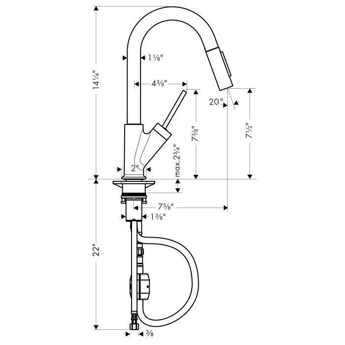 Hansgrohe 10824001 Axor Starck Higharc Prep Kitchen Faucet Chrome 2
