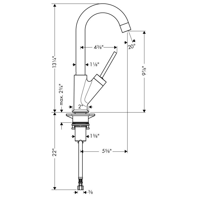 Hansgrohe 10826801 Axor Starck Bar Kitchen Faucet Steel Optik 2