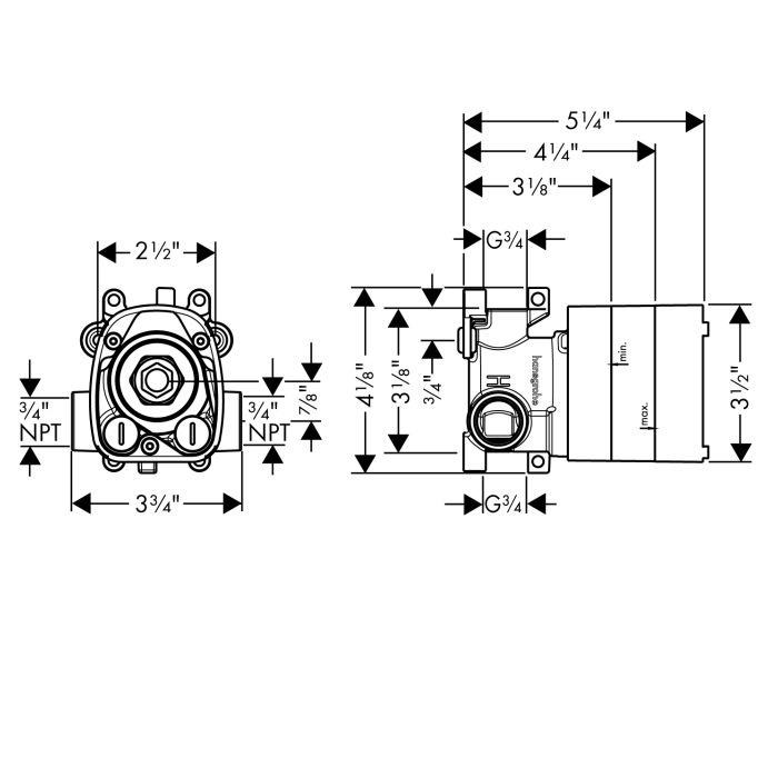 Hansgrohe 10754181 Axor ShowerCollection Thermostatic Mixer Rough 2