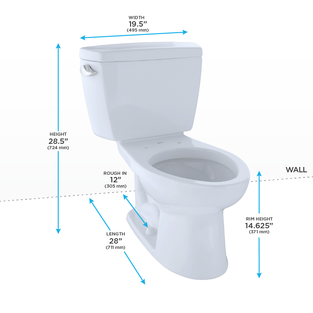 TOTO CST744E Eco Drake Two Piece Elongated Toilet Cotton 4