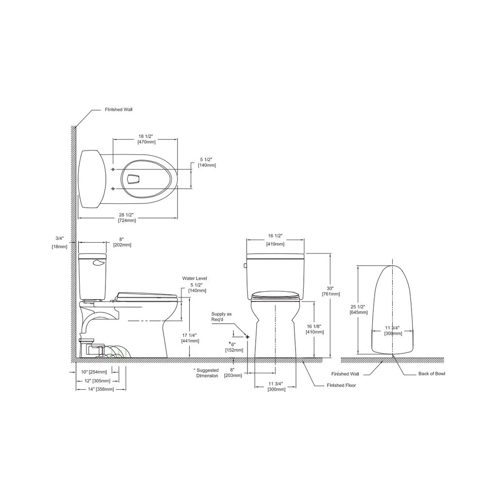 TOTO CST474CEFG Vespin II Two Piece Elongated Toilet Cotton 4