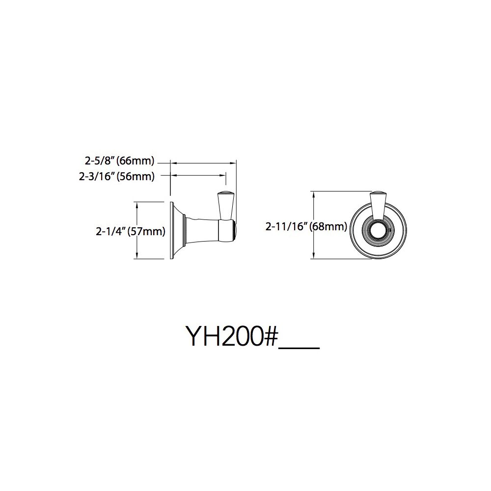 TOTO YH200 Transitional Collection Series A Robe Hook Chrome 2