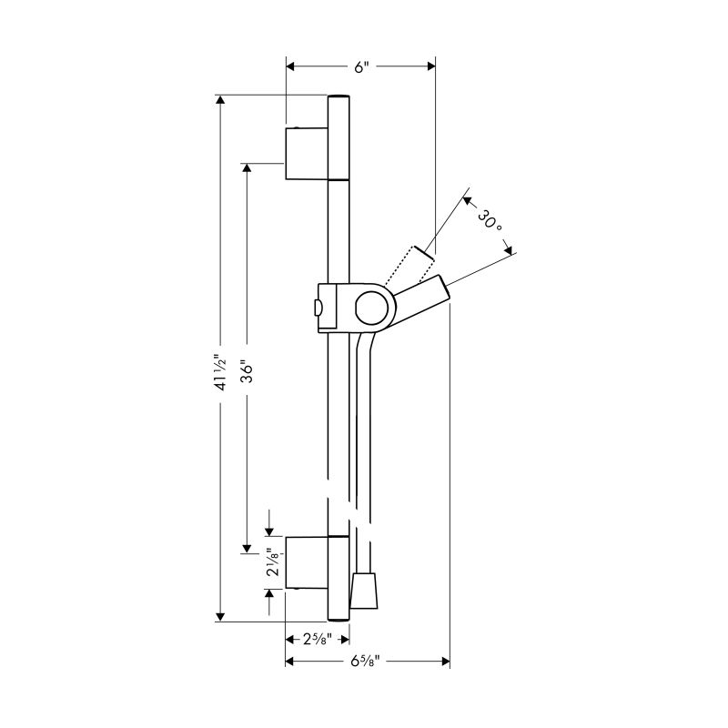 Hansgrohe 27989820 Axor Uno Wallbar 36" Brushed Nickel 2