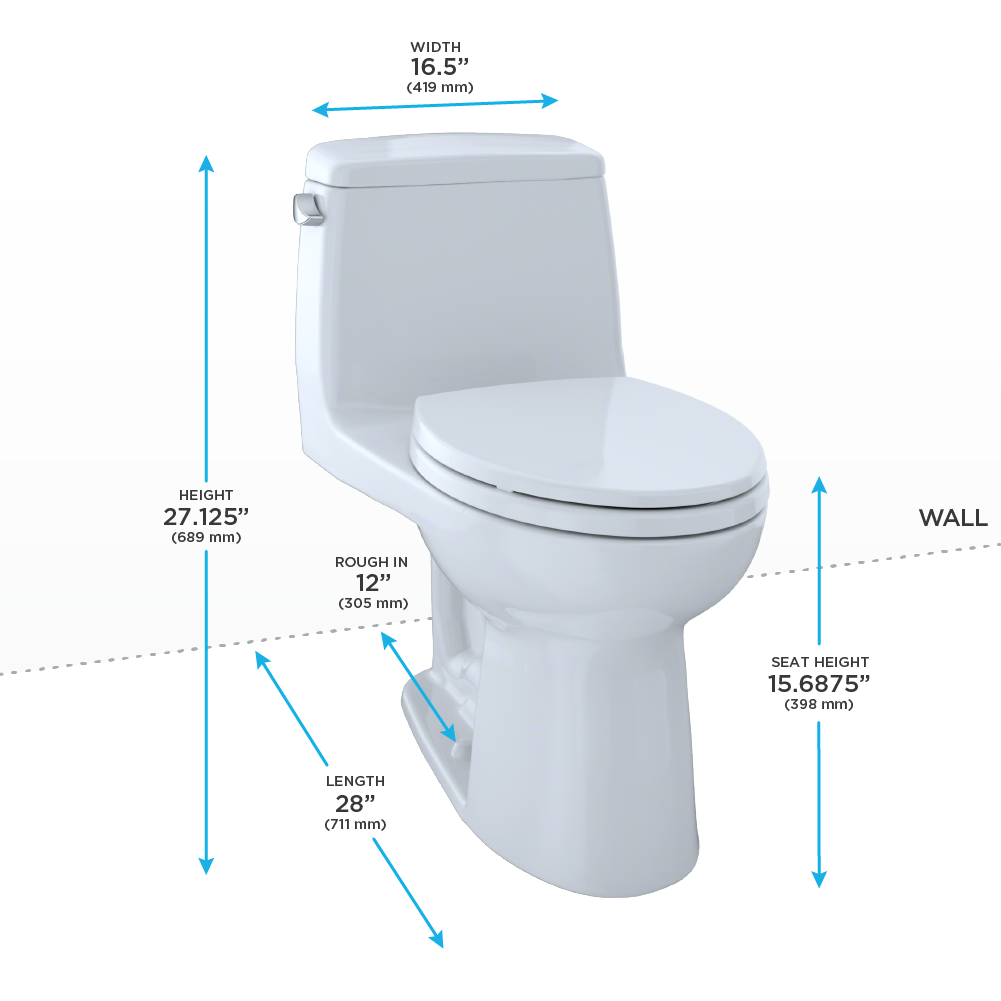 TOTO MS854114SL UltraMax ADA Compliant One Piece Elongated Toilet Cotton 4