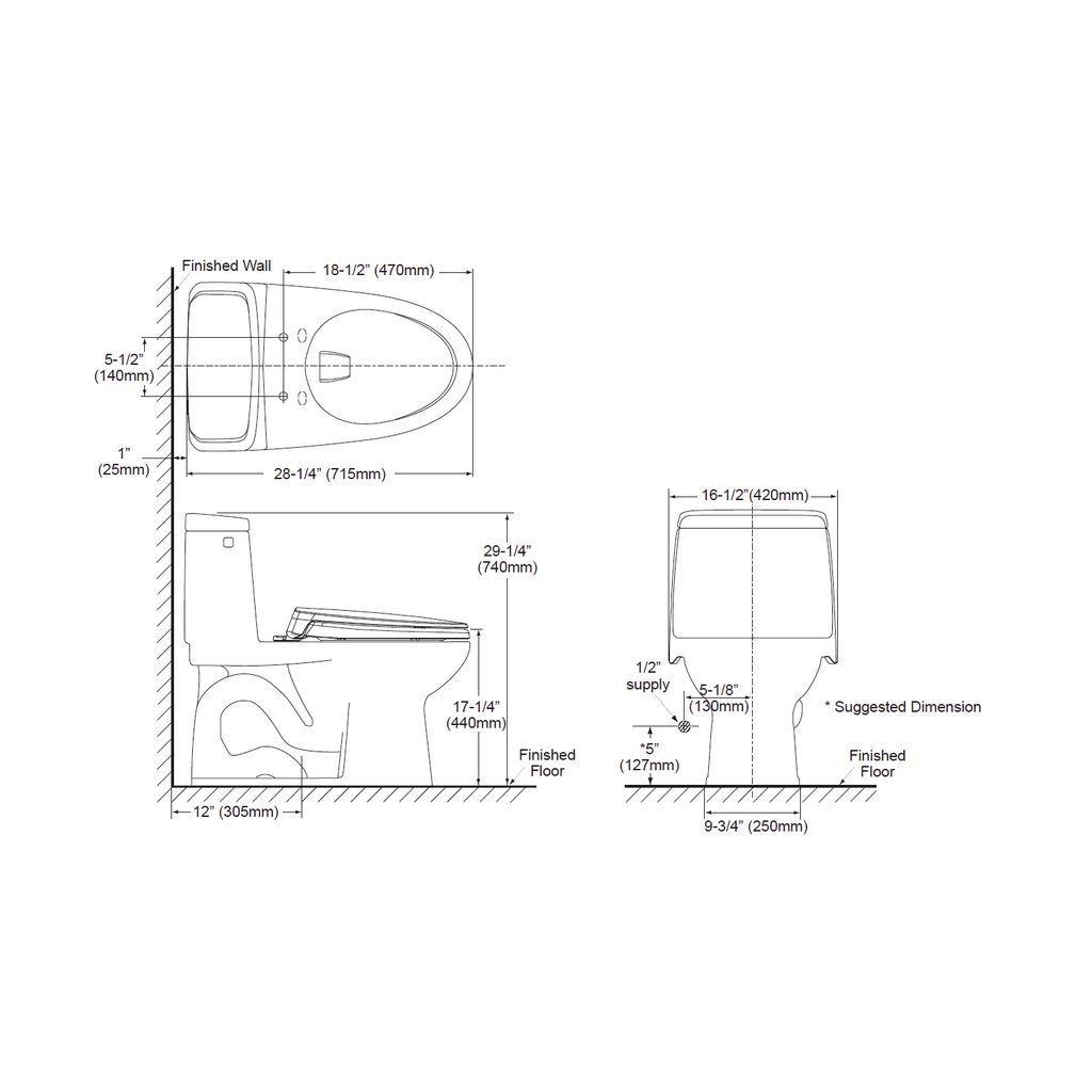 TOTO MS854114EL Eco Ultramax Toilet Elongated ADA Cotton 2