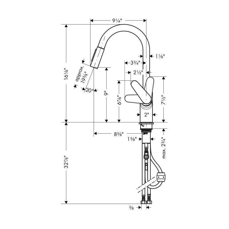 Hansgrohe 04505000 Focus HighArc Pull Down Kitchen Faucet Chrome 2
