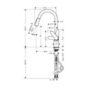 Hansgrohe 04505800 Focus HighArc Pull Down Kitchen Faucet Steel Optik 2