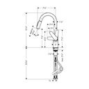 Hansgrohe 04506001 Focus HighArc Pull Down Prep Kitchen Faucet Chrome 2