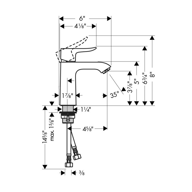 Hansgrohe 31121001 Metris 110 Single Hole Faucet Coolstart Chrome 2