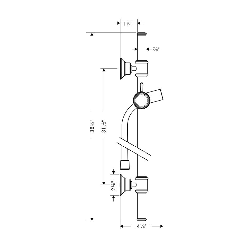 Hansgrohe 27982831 Axor Montreux Wallbar 36" Polished Nickel 2