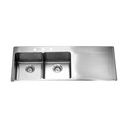 Franke LBDDBR6408P-1 18 Gauge Drainboard Double Sink Stainless Steel