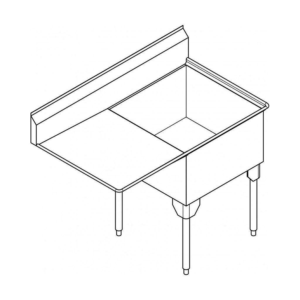 Franke SSL2418L-1 Service Series 14 Gauge Single Sink
