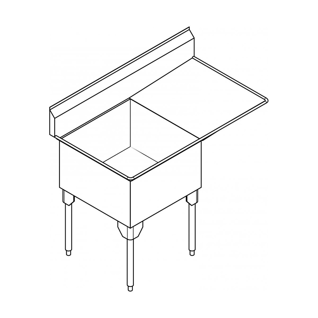 Franke SSL2418R-1-2 Service Series 14 Gauge Single Sink