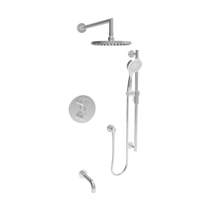 Baril PRO-4302-66-LL-NS Zip B66 Complete Thermostatic Pressure Balanced Shower Kit (Non-Shared Ports) Satin Brass