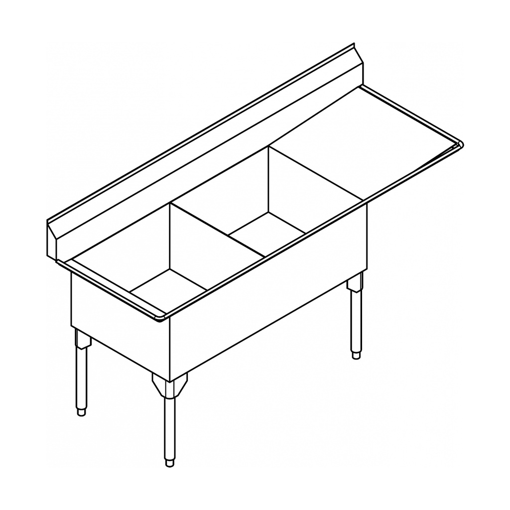 Franke SDL2448L-1-2 Service Series 14 Gauge Double Sink