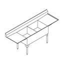Franke SDL2448LR-1-2 Service Series 14 Gauge Double Sink