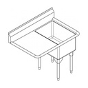 Franke RSL2424L-1-2 Restaurant Series 16 Gauge Single Sink
