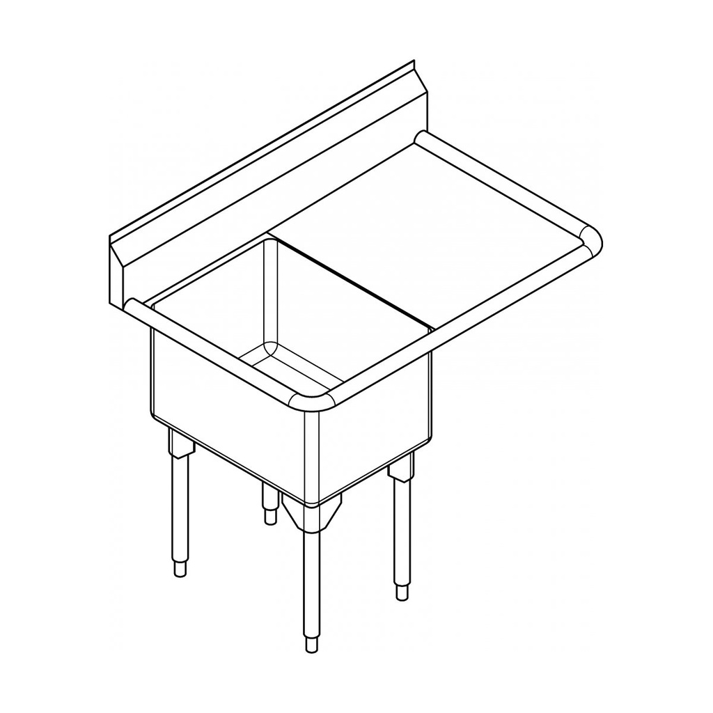 Franke RSL2424R-1-2 Restaurant Series 16 Gauge Single Sink