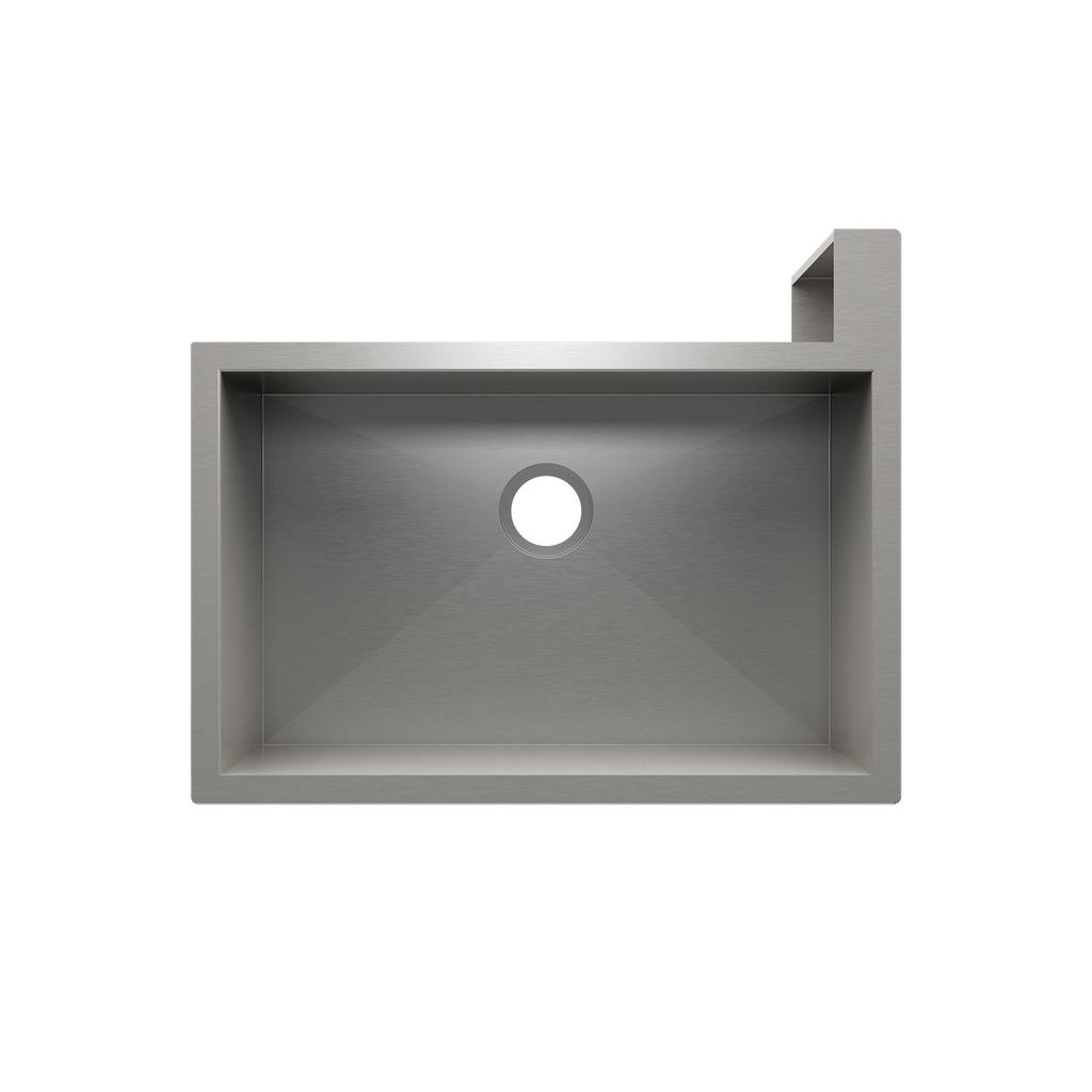 Julien 005303 Socialcorner Sink Undermount Flat Aprons Right Corner Single 29X18X10