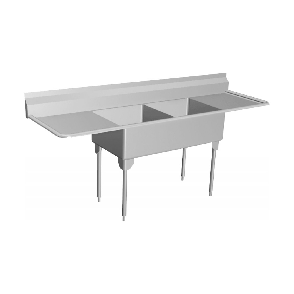 Franke WDL2448LR-1-2 World Class Series 14 Gauge Double Sink