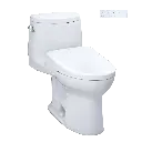 TOTO MW6044726CEFGA#01 Ultramax II 1.28 GPF Washlet+ S7 One Piece Toilet Cotton