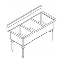 Franke WTL2472-1-2 World Class Series 14 Gauge Triple Sink