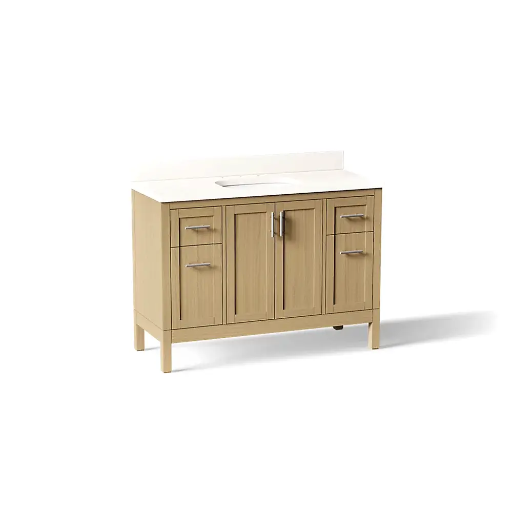 Kohler 39606-ASB-WEK Hadron 48" Bathroom Vanity Cabinet With Sink Light Oak