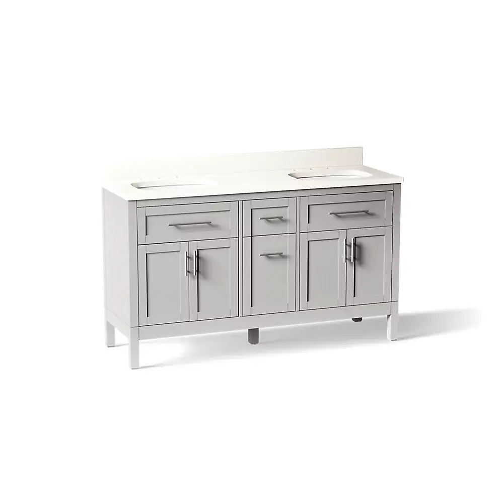 Kohler 39607-ASB-AGA Hadron 60" Bathroom Vanity Cabinet With Sink Atmos Grey