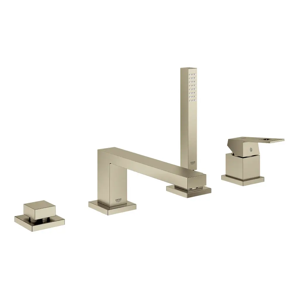 Grohe 19897EN1 Eurocube 4-Hole Single Handle Deck Mount Roman Tub Faucet Brushed Nickel