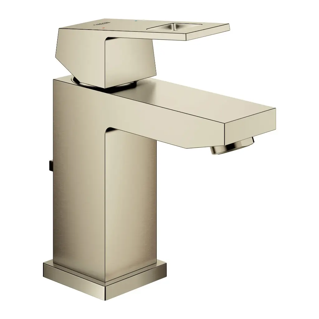 Grohe 23129ENA Eurocube Single Hole S-Size Bathroom Faucet Brushed Nickel