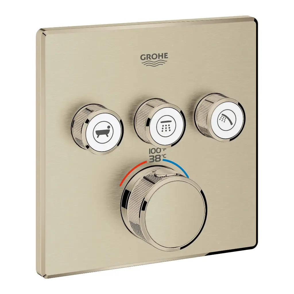 Grohe 29142EN0 Grohtherm Triple Function Thermostatic Valve Trim Brushed Nickel