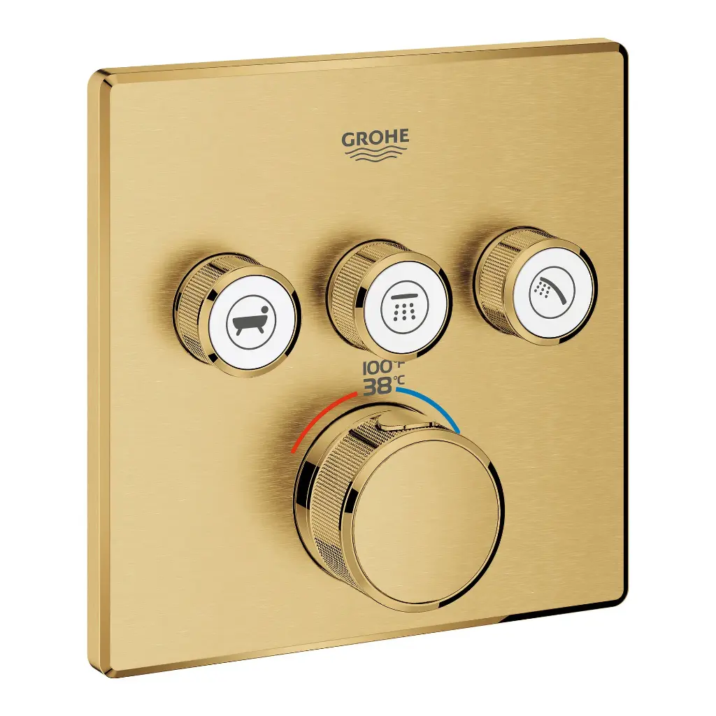 Grohe 29142GN0 Grohtherm Triple Function Thermostatic Valve Trim Brushed Cool Sunrise