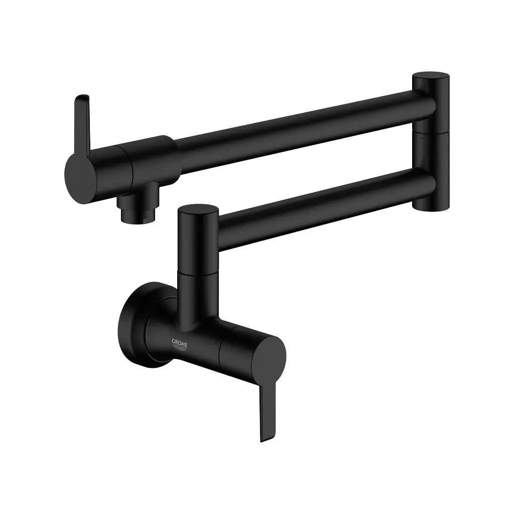 Grohe 310752432 Zedra 2-Handle Wall Mount Pot Filler Matte Black