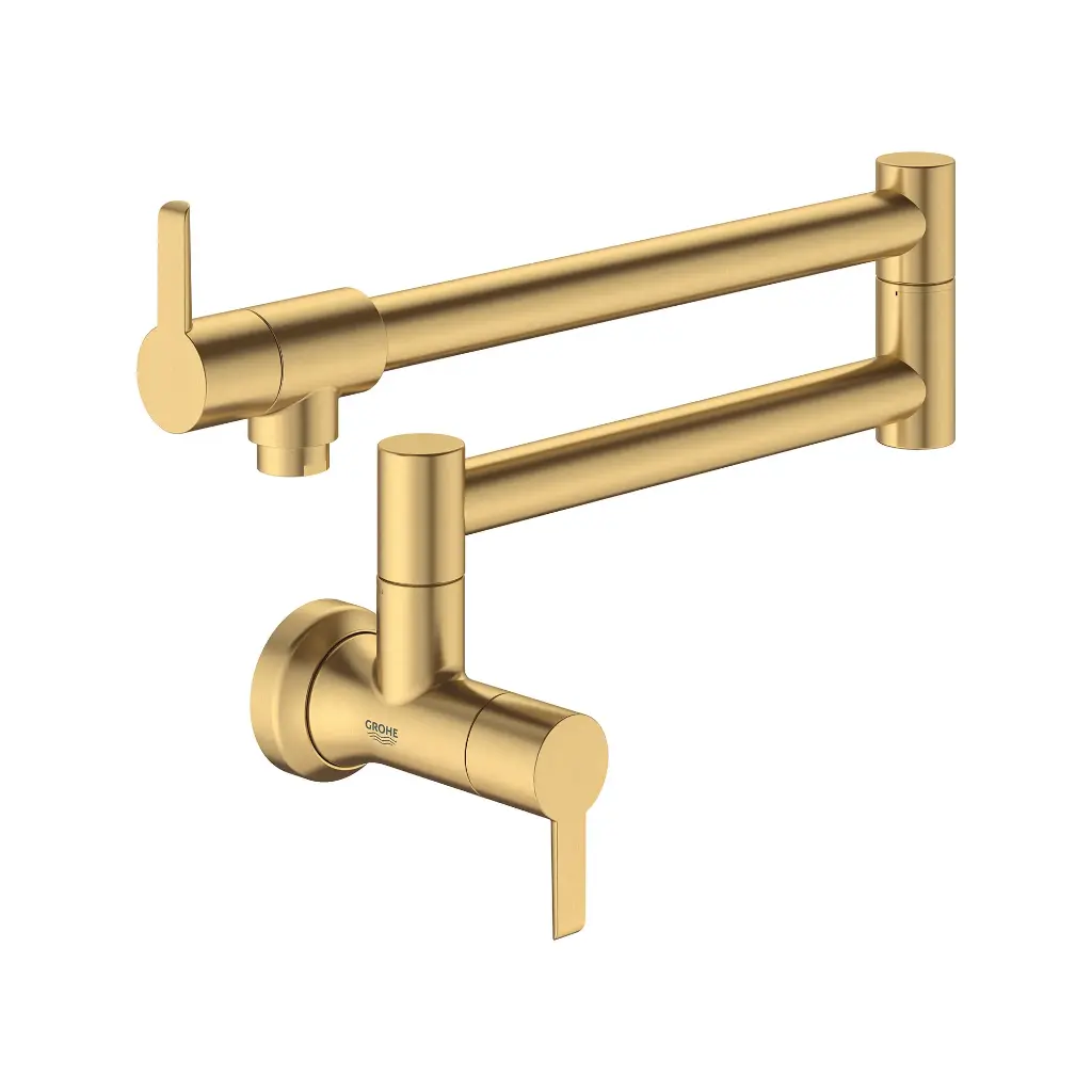 Grohe 31075GN2 Zedra 2-Handle Wall Mount Pot Filler Brushed Cool Sunrise