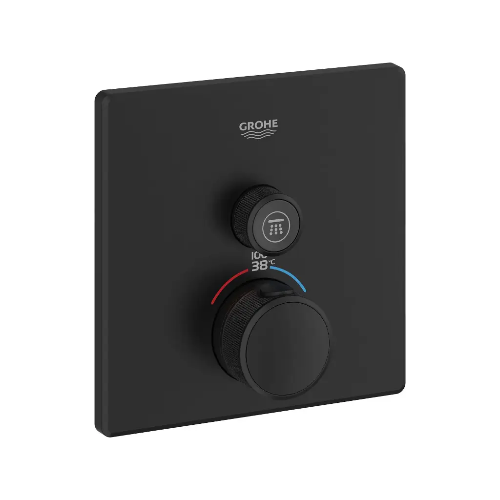 Grohe 291402430 Grohtherm Single Function Thermostatic Valve Trim Matte Black