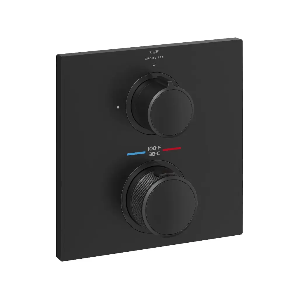Grohe 291772431 Allure New Single Function 2-Handle Thermostatic Valve Trim Matte Black