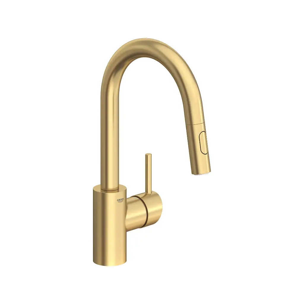 Grohe 31479GN1 Concetto Single Handle Pull Down Bar Faucet Brushed Cool Sunrise