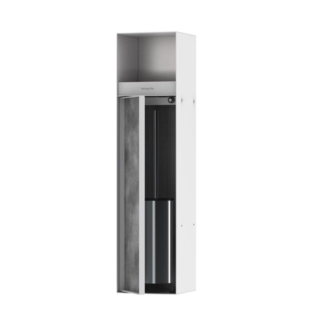 Hansgrohe 56062700 Xtrastoris Rock Recessed Toilet Brush Holder Matte White
