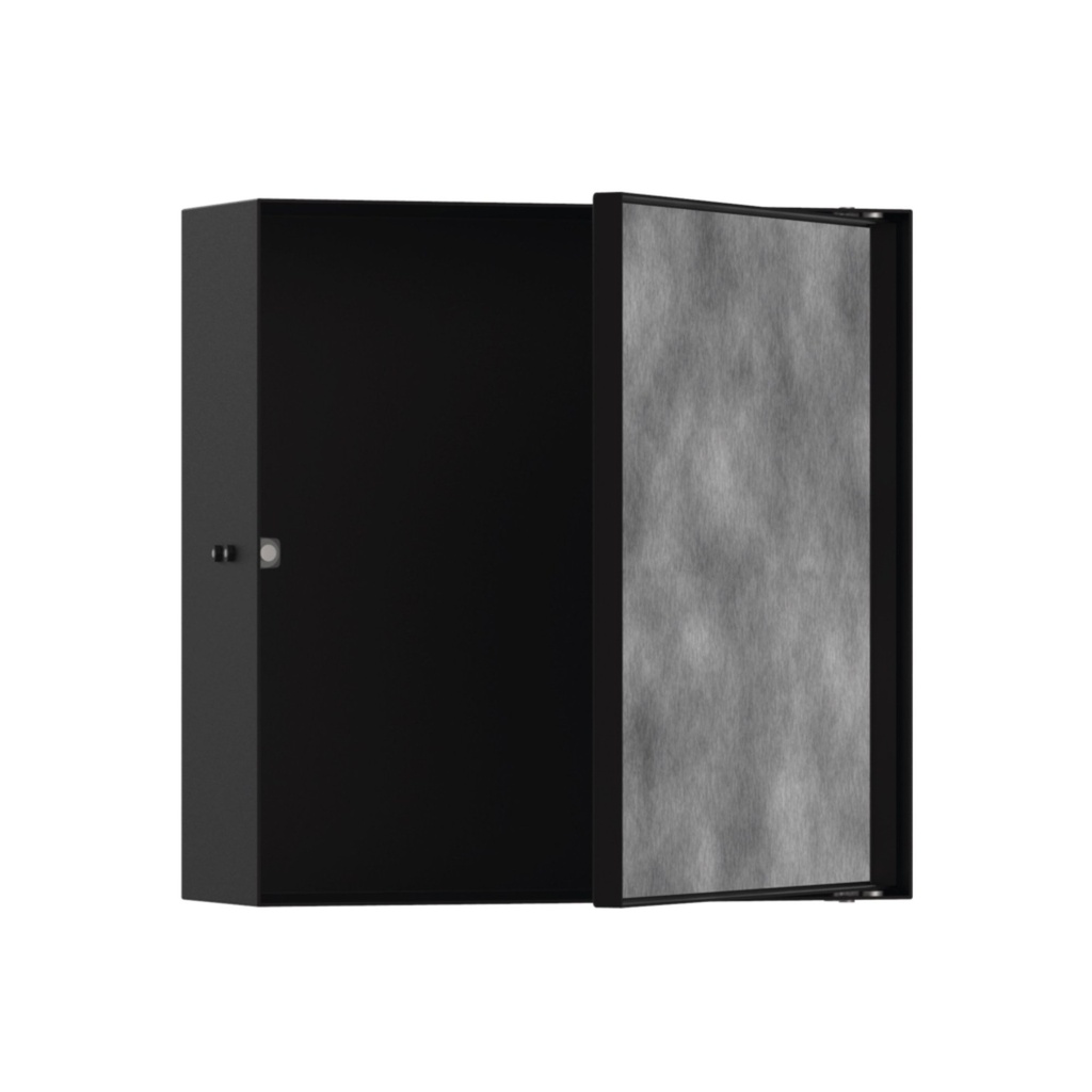 Hansgrohe 56085670 Xtrastoris Rock Wall Niche With Tileable Door Matte Black
