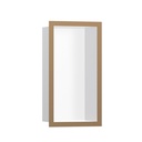 Hansgrohe 56096140 Xtrastoris Individual Wall Niche Matte White With Design Frame Brushed Bronze